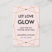 Geometrisch Roos Gold Glow Stick Label | Aangepast (Voorkant)