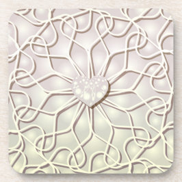 Geometrisch Roos Gold LOVE Hartpatroon Bier Onderzetter