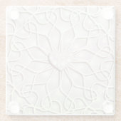 Geometrisch Roos Gold LOVE Hartpatroon Glazen Onderzetter (Achterkant)