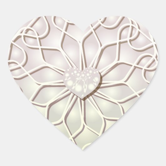 Geometrisch Roos Gold LOVE Hartpatroon Hart Sticker (Voorkant)