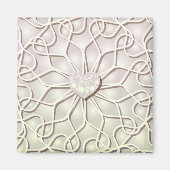 Geometrisch Roos Gold LOVE Hartpatroon Magneet (Voorkant)