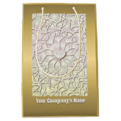 Geometrisch Roos Gold LOVE Hartpatroon Medium Cadeauzakje (Voorkant)