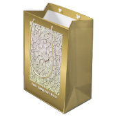 Geometrisch Roos Gold LOVE Hartpatroon Medium Cadeauzakje (Achterkant Gekanteld)