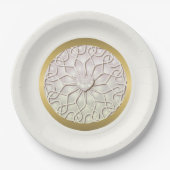 Geometrisch Roos Gold LOVE Hartpatroon Papieren Bordje (Voorkant)