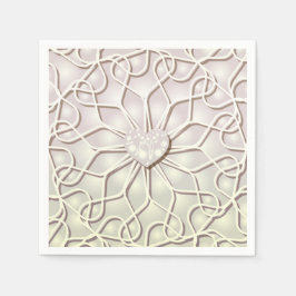 Geometrisch Roos Gold LOVE Hartpatroon Servet