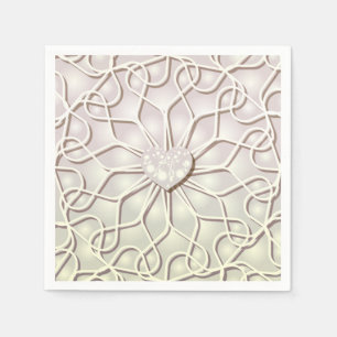 Geometrisch Roos Gold LOVE Hartpatroon Servet