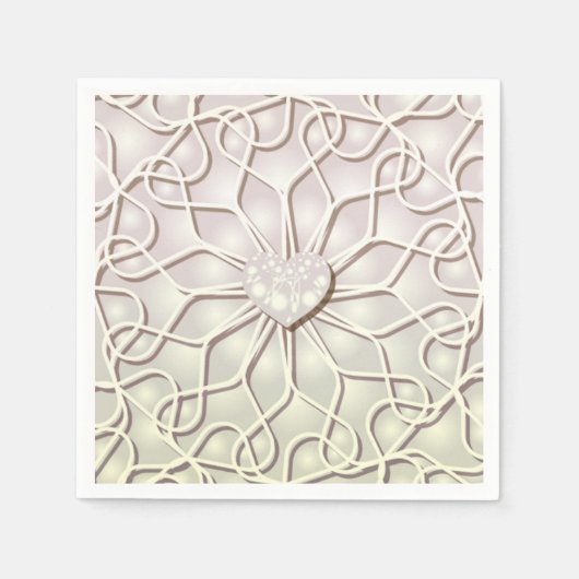 Geometrisch Roos Gold LOVE Hartpatroon Servet (Voorkant)