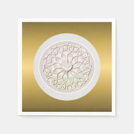 Geometrisch Roos Gold LOVE Hartpatroon Servet