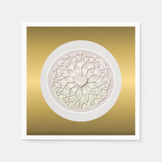 Geometrisch Roos Gold LOVE Hartpatroon Servet (Voorkant)