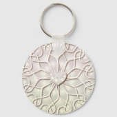 Geometrisch Roos Gold LOVE Hartpatroon Sleutelhanger (Voorkant)