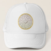 Geometrisch Roos Gold LOVE Hartpatroon Trucker Pet (Voorkant)