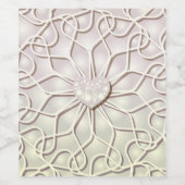 Geometrisch Roos Gold LOVE Hartpatroon Wijn Etiket (Enkel label)