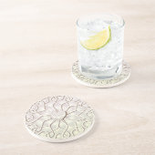 Geometrisch Roos Gold LOVE Hartpatroon Zandsteen Onderzetter (Zijkant)