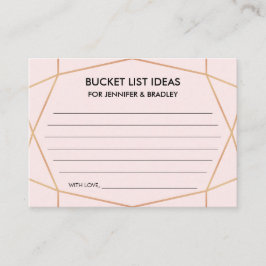 Geometrisch Roos Gold Wedding Bucket List Ideeën K Informatiekaartje