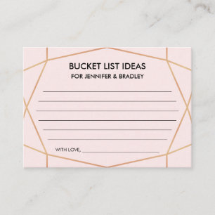 Geometrisch Roos Gold Wedding Bucket List Ideeën K Informatiekaartje