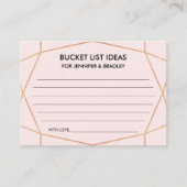 Geometrisch Roos Gold Wedding Bucket List Ideeën K Informatiekaartje (Voorkant)