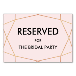 Geometrisch Roos Goud Gereserveerd Tafelteken | Aa Kaart