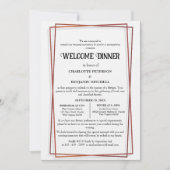 Geometrisch Roos Goud Lijst Repetitie Welkomstdine Kaart (Voorkant)