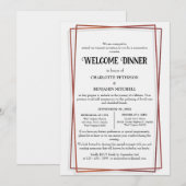 Geometrisch Roos Goud Lijst Repetitie Welkomstdine Kaart (Voorkant / Achterkant)