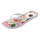 Geometrisch Roos goud met gepersonaliseerde Flipfl Teenslippers (Schuin)
