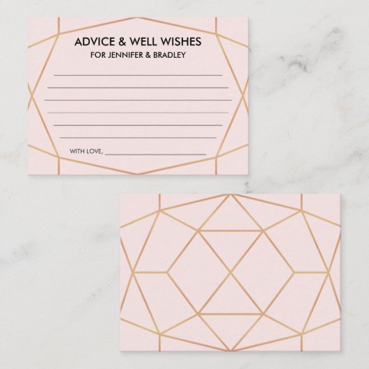 Geometrisch Roos Gouden Bruiloft Advies Kaart (Voorkant / Achterkant)