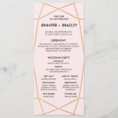 Geometrisch Roos Gouden Bruiloft Tijdlijn | Aangep Programmakaart (Voorkant)