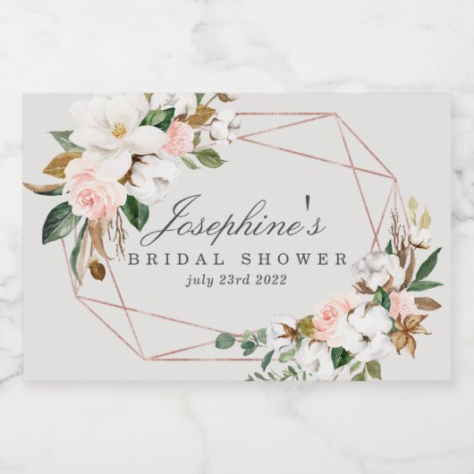 Geometrisch Roos Gouden Mousserende Wijn Mini Labe Sparkling Wijnetiket (Enkel label)