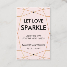 Geometrisch Roos Gouden Sparkle Label | Aangepaste