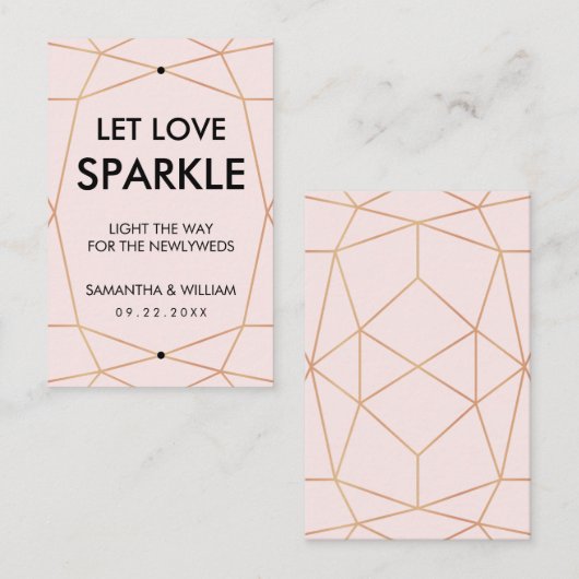 Geometrisch Roos Gouden Sparkle Label | Aangepaste (Voorkant / Achterkant)