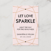Geometrisch Roos Gouden Sparkle Label | Aangepaste (Voorkant)