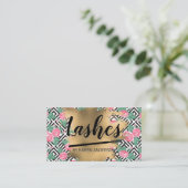 Geometrisch roos | Goudolie Afsprakenkaartje (Staand voorkant)