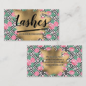 Geometrisch roos | Goudolie Afsprakenkaartje (Voorkant / Achterkant)