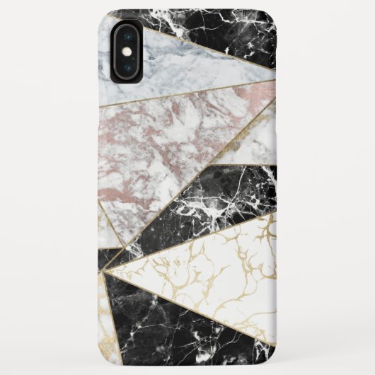 Geometrisch roos goudwitte marmer Case-Mate iPhone case (Achterkant)