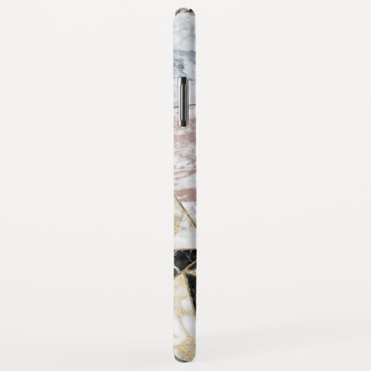 Geometrisch roos goudwitte marmer Case-Mate iPhone case (Achterkant/rechts)
