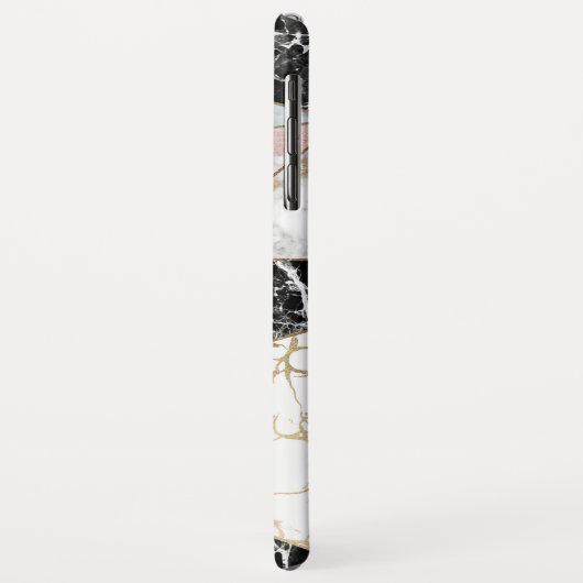 Geometrisch roos goudwitte marmer Case-Mate iPhone case (Achterkant/links)