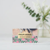 Geometrisch roos | Makeuppenselen Visitekaartje (Staand voorkant)