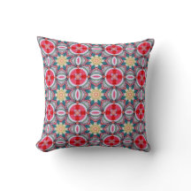 Geometrisch Roos Mandala Patroon in rood en Blauwg