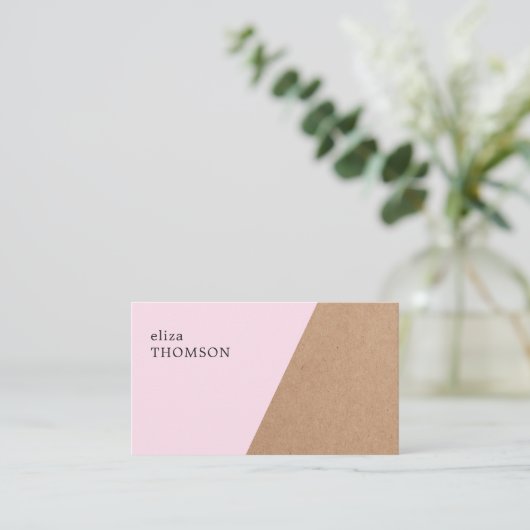 Geometrisch Roos met bedrukt legant Visitekaartje (Staand voorkant)