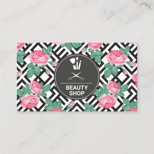 Geometrisch roos visitekaartje (Voorkant)