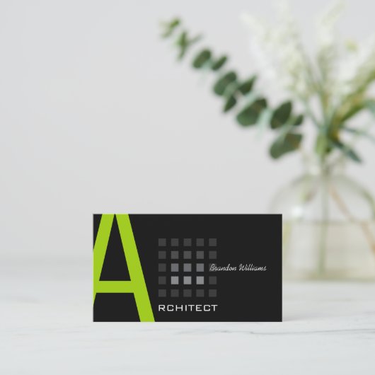 Geometrisch rooster architect visitekaartje (Staand voorkant)