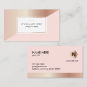 Geometrisch Rosegold MistyRose Visitekaartje (Voorkant / Achterkant)