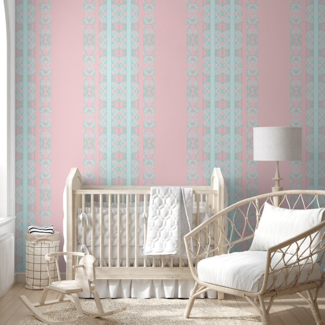 geometrisch roze behang (Kinderen)