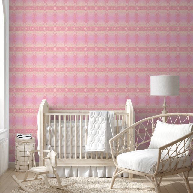 geometrisch roze behang (Kinderen)