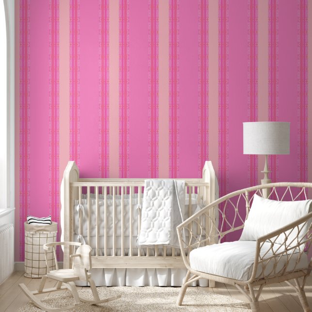 geometrisch roze behang (Kinderen)