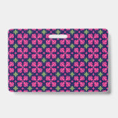 Geometrisch roze bloemblaadjes abstract patroon badge (Achterkant)