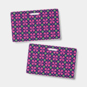 Geometrisch roze bloemblaadjes abstract patroon badge (Voor- en achterkant)