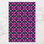 Geometrisch roze bloemblad abstract patroon voedselcontainer etiket (Enkel label)