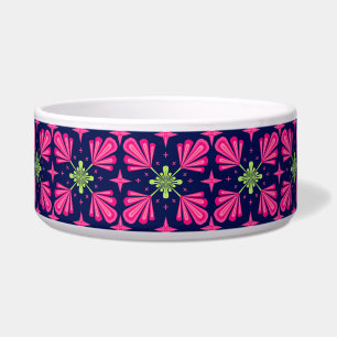 Geometrisch roze bloemblad abstract patroon voerbakje
