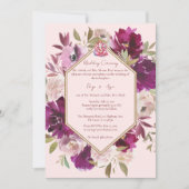 Geometrisch Roze Bloemen Hindu Ganesh Bruiloft Kaart (Voorkant)