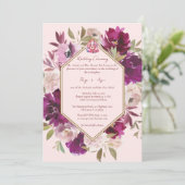 Geometrisch Roze Bloemen Hindu Ganesh Bruiloft Kaart (Staand voorkant)